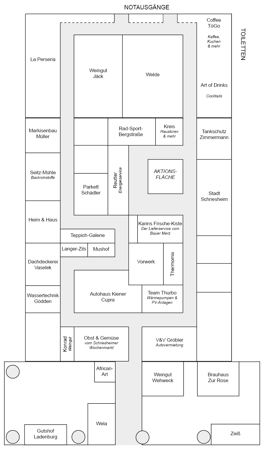 Plan der Leistungsschau im BDS-Ausstellungszelt am 443. Mathaisemarkt 2024